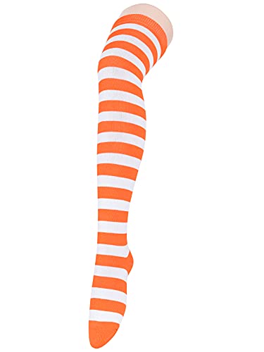 Century Star Thigh High Socks Striped Extra Long Tube for Women Over the Knee Athletic Sports Socks Plus Size Stockings4