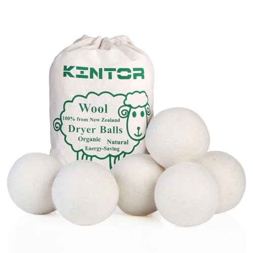 KINTOR Wool Dryer Balls XL 6 Pack 2.95", 100% New
