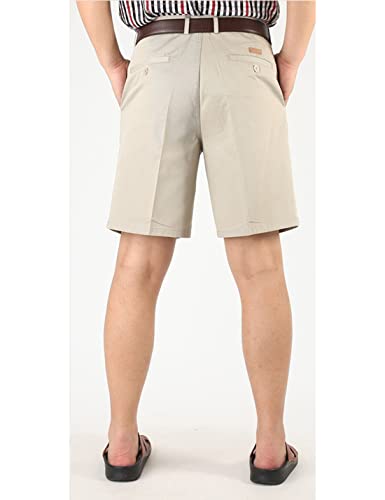 Yeokou Men'S Classic Weekend Oxford Pleated Front Golf Shorts  thumb #4