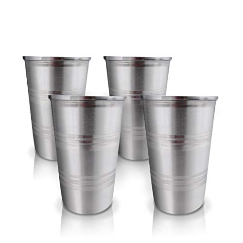 Pratico Outdoors Stainless Steel Cups, 14.5 oz, 4 Pack