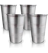 Pratico Outdoors Stainless Steel Cups, 14.5 oz, 4 Pack