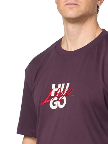 HUGO Men's Script Stack Logo Short Sleeve Tshirt3