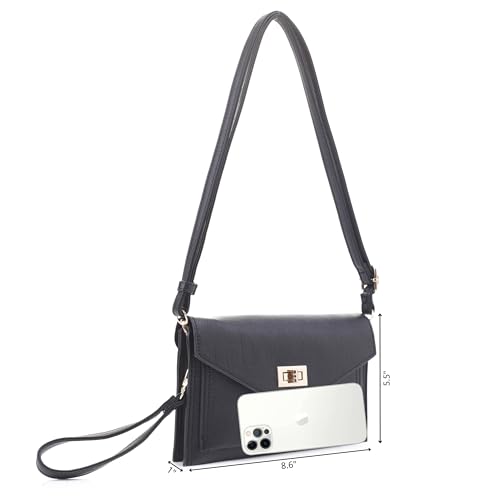 Isabelle Multifunctional Women'S Envelope Style Crossbody Wallet Clutch With Turn Lock And Zipper Closure thumb #3
