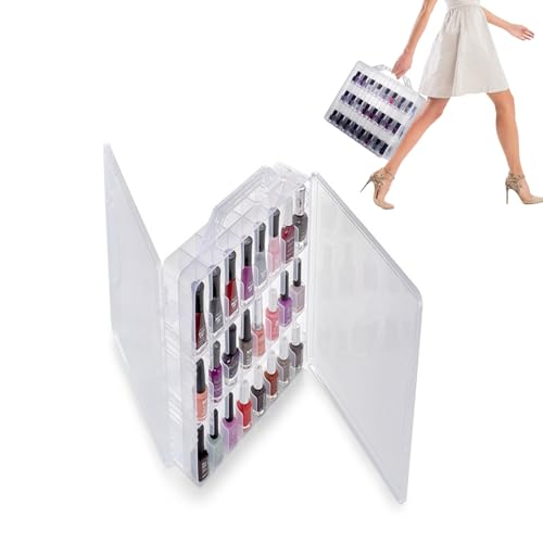 Étui de Rangement Transparent pour Vernis à Ongles, Organisateur de 48 Bouteilles avec Cloisons Réglables, Support de Vernis à Ongles, Rangement pour Ongles en Gel pour Salon à