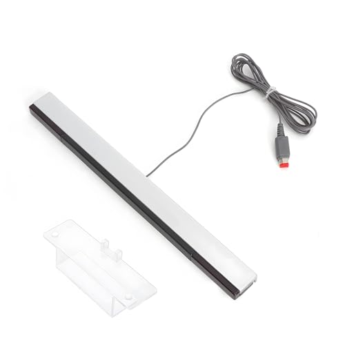 TNSLAND Barra Sensora, Barra de Sensores LED Infrarrojos de Repuesto Compatible con Wii Y Wii U, con Soporte Y Cable 2m, Para Nintendo Wii Remote Y Wii Remote