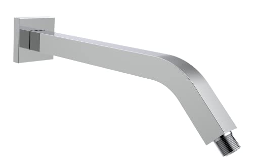 Aquaiaw Square Shower Arm And Anti-Scratch O-Ring Flange, 12 Inch, Solid Brass, Both Soldered 1/2 Npt Tapered Threads, Polished Chrome Shower Head Arm, Wall Mount Shower Extension Arm With Escutcheon #TOP28