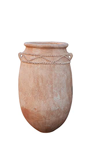Biscottini Anfora Macetas Terracota Grandes del Sahara 60x60x100 cm | Jarrón para Exterior | Macetas Barro Grandes