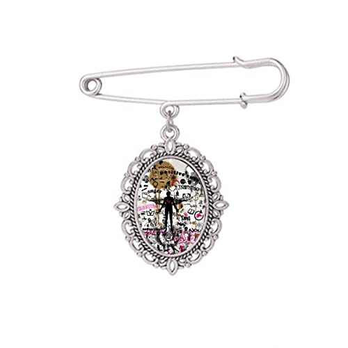 Broche à motif humain Graffiti Street Flower taille M pour robe et chemise