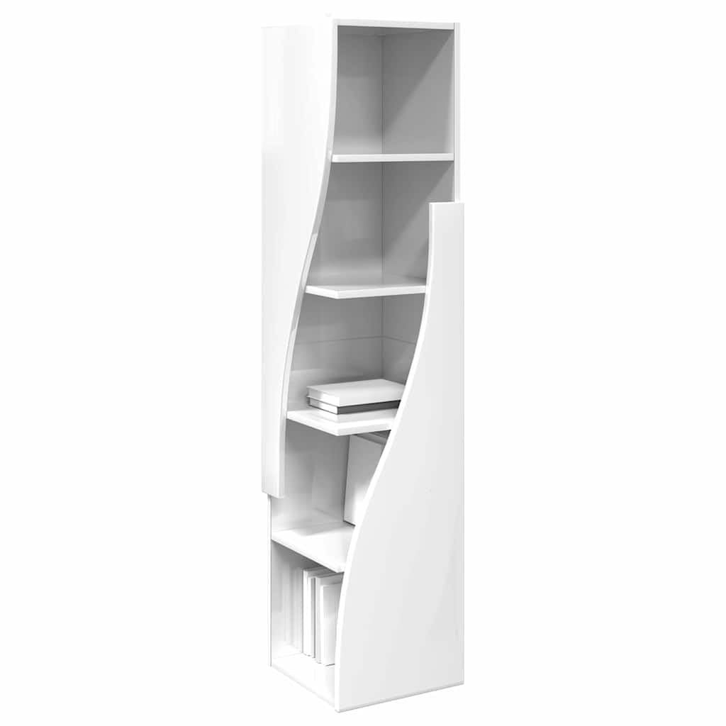 Armario esquinero brillante blanco 32 x 32 x 140 cm madera