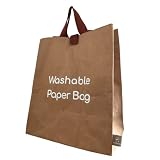 TERRAUSE Reusable Grocery Shopping Bag, Sustainable Grocery Tote Bag, Durable Washable Paper Bag wit