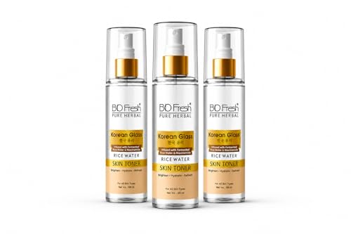 Image of BIOFRESH Korean Glass Skin Rice Water Toner with Niacinamide - Brightening, Hydrating & Pore Refining Face Toner for Glowing, Smooth & Radiant Skin - Paraben-Free, All Skin Types, (Pack of 3)