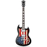 Leo Jaymz 39 Inch Solid Body Electric Guitar,Maple Neck and Laurel Wood Fretboard (US Flag)