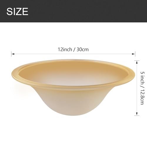 Image of Antique Glass Lamp Shade for Floor lamp, Alabaster Torchiere Lamp Shade Replacement, Floor Lamp Replacement Parts (Antique, 12'')