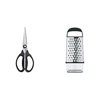 OXO Good Grips Box Grater and OXO 1072121 Good Grips Kitchen and Herb Scissors, Black