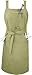 Professional All-Purpose Apron, Cross Back + Fasten Buckle for Artist Kitchen Cooking, Adjustable M to XXL (100% Cotton Canvas - Thick Sturdy, Green)