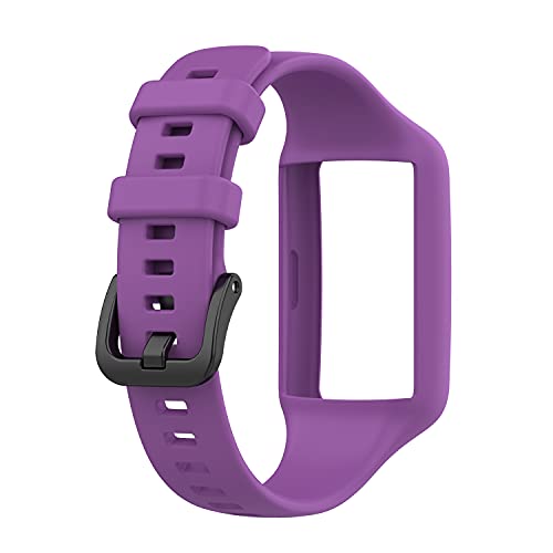 Tiggo Smart Watch Strap Compatible for Huawei Band7/Huawei Band6 Pro,Silicone Wristband Adjustable Replacement Sport Strap Wristband for Huawei Band7/Huawei Band6 Watch Accessories (deep purple) - Image 3