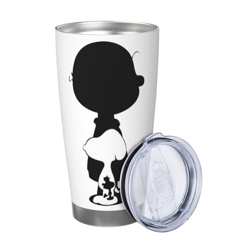 マグカップ スヌーピー (2) コーヒーカップ コンビニカップ 保冷 保温 タンブラー ステンレス製 大容量 真空断熱マグ 蓋付き 持ち運び 直接ドリップ 車用 600ml Straw Three-piece Set