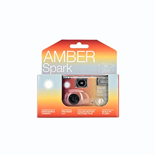 Image of RETO Amber Spark 35mm Disposable Film Camera 27exp, Color Negative Film, Focus Free, Easy to Use, Built in Flash, Single Use (Film and Battery Included)