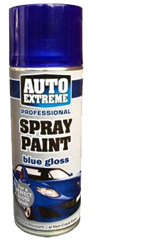 2 x Auto Extreme Blue Gloss Spray Paint 400ml / 1x Pair of Disposable Gloves, Professional Quality, Perfect Finish for Cars, Bikes ,Vans, Metal, Wood by Swiss Signature