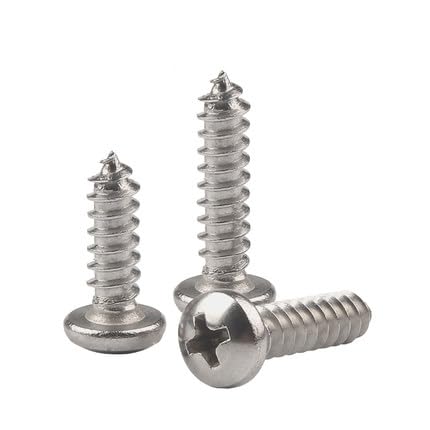M3 M4 M5 cross pan head self-tapping screws round hair wood screw tip tail bolts 304 stainless steel - (Size: M5x40(10pcs))
