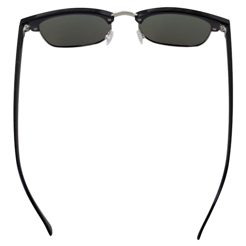 Phuket Polarized Sunglasses for Men or Women 2 Pairs Semi Metal-Rimmed Black & Tortoise Frames w/Blue Mirror Lenses4