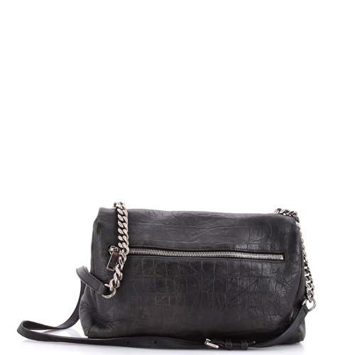 Saint Laurent, Pre-Loved West Hollywood Shoulder Bag Crocodile Embossed Leather Medium, Black3