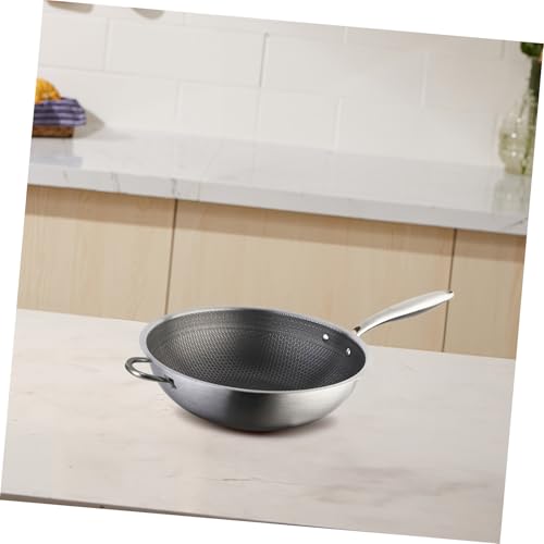 Wok de acero inoxidable con doble asa y superficie antiadherente miniatura 6