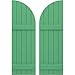 Ekena Millwork ARW101BQ518X41LPH Americraft Five 2 Exterior Real Wood Joined Board-n-Batten Shutters w/Arch Top (Per Pair), Lily Pads