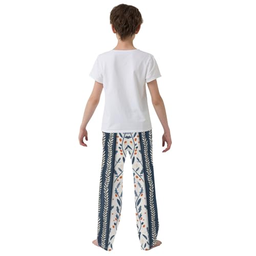 Boys' Pants Christmas Tree Stripe Flower Long Bottoms Jogger Pants Elastic Waist Trousers with Pockets S-XL3