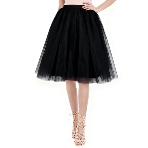 AUYAO Damen Tutu Klassisch Rock Ballett Tüllrock Petticoat Unterrock Rock Tütü Tutu Röcke Tüll Rock mit Bogen Ballet Elastisch Tanzrock Tanzkleid...