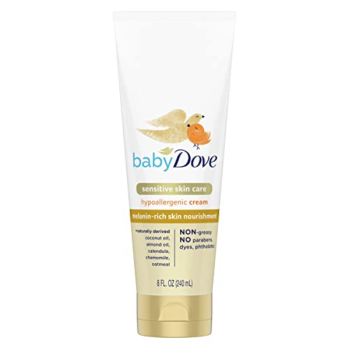 Image of Baby Dove Sensitive Baby Cream Baby Skin Care Melanin-rich Skin Nourishment Hypoallergenic and Non-greasy 8 oz