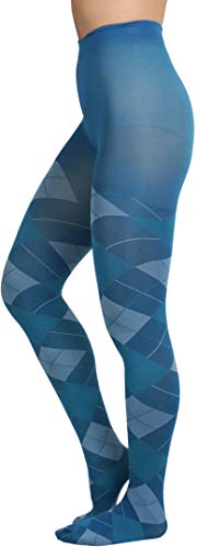 Image of ToBeInStyle Women's Argyle Checkered Diamond Rhombus Net Opaque Sheer Tights Pantyhose