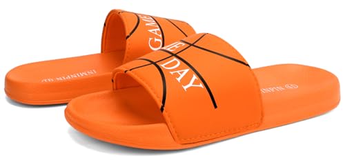 Image of INMINPIN Kids Boys Girls Ball Sprots Slides Sandals Ultra Comfortable Beach Pool Shower Shoes House Slide Indoor Outdoor for Sports Fan