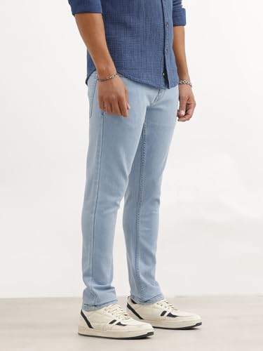 Image of WROGN Men's Slim Fit Jeans | Cotton Stretch | Mid Rise | Casual Denim