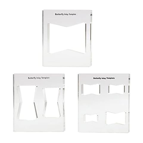 Butterfly Key Inlay Template Set, 3 Pack Decorative Templates for Woodworking, 7 in 1 Decorative Bowtie Template Cover
