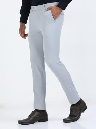 Image of Mc Henry Men's Techno Flex 2inch-Waist Expandable Wrinkle Free Slim Fit 4 Way Lycra for Elite and Luxurious Formal /Casual Trousers