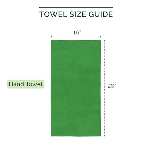 Image of Elegant Comfort Three Line Popcorn Towel Set for Bathroom 16 x 28 inches, Premium Hotel Quality 4-PACK Hand Towels, 100% Turkish Cotton, Soft and Durable, Quick Dry and Highly Absorbent, Emerald Green