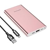 10000mAh PD 3.0 Power Bank Portable Charger Quick Charge USB C 18W Fast Charging Battery Pack for iPhone 16 15 14 13 12 11 X XS Pro MAX XR iPad Mini Samsung Galaxy S20 S10 S9 S8 Smartphone & More Pink