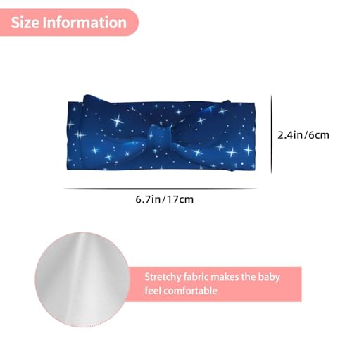 Blue star pattern Baby Bow Headband. Comfortable baby headband, suitable for daily wear and photo props.3