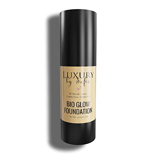 Organic Bio Glow Liquid Foundation for Face Makeup for a Dewy, Flawless Complexion - All Natural | Vegan | Gluten Free | No Harsh Chemicals | Cruelty Free | Made in USA (Vanilla)