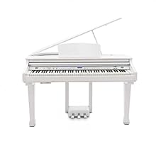 Comes with a piano stool that can be adjusted for height. A compact digital grand piano featuring an elegant glossy white finish. Equipped with 88 keys that are weighted and responsive to touch. Explore your sound by utilizing split, layer, and effec...