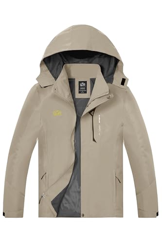 Image of TEZO Mens Rain Jacket Waterproof with Hooded Hiking Coat Lightweight Windbreaker | Windproof Mountain Jacket,Multi Zip Pockets Windbreaker,Work,Breathable,Fishing,Active Performance Shell Jackets,Outer Layer