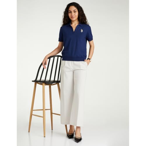 Image of U.S. Polo ASSN. Women's Cotton Solid Loose Fit Polo Shirt