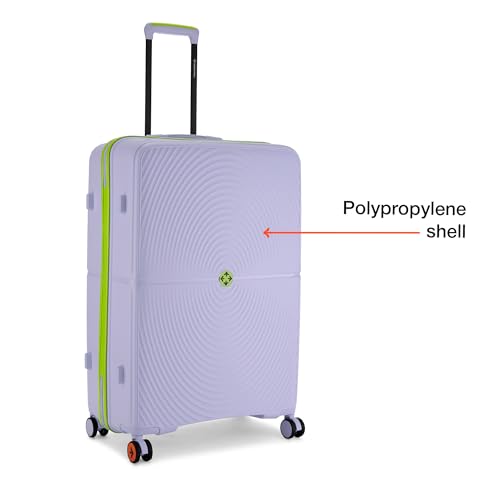 Image of Nasher Miles Bali Hard-Sided Polypropylene Luggage Set of 2 | 65cm & 75cm | 8 Wheels Medium & Large Trolley Bag for Travel | Suitcase (Grey)