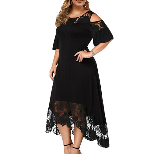 Amazon.com: ODIZLI Black Lace Dress Plus Size for Women Short