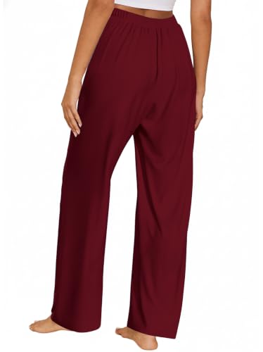 Image of FLYCURVY Plus Size Women Pajama Pants Soft Long Sleep Lounge Pants Drawstring Star Floral Printed with Pocket L-5XL