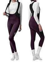 INBIKE Radlerhose Bib Pants Fahrradhose Fahrradträgerhosen Damen Lang Winter Thermo Warm Winddicht Gepolstert mit Taschen Fleece Reflektierendem Logo Atmungsaktiv Elastisch Weich Lila L