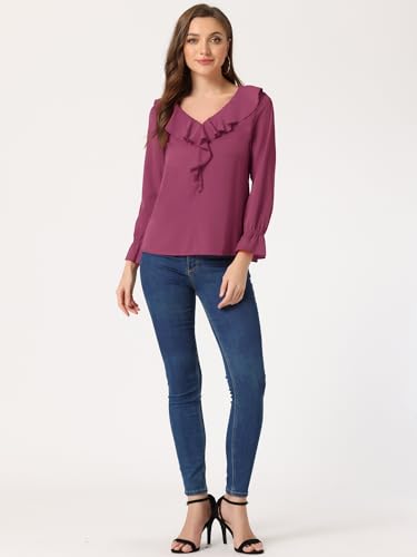 Blouse en mousseline à manches bracelet légères et volants fluides