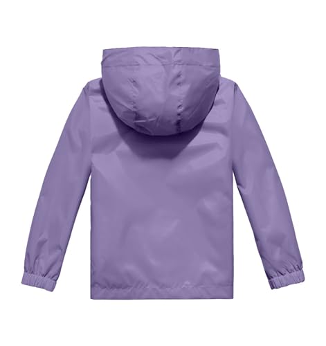Image of Boys Girls Rain Jackets Lightweight Waterproof Hooded Raincoat Lined Windbreakers for Kids
