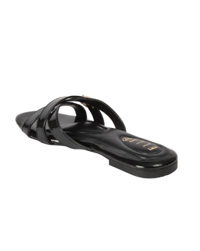 Image of ELLE Women's Criss-Cross Patent Multi-Strap Square-Toe Sandal